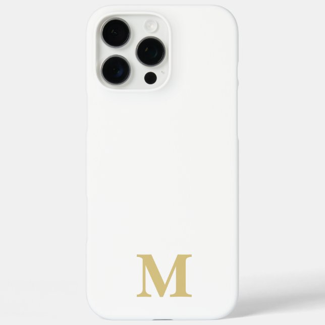 Coques Case-Mate iPhone nom personnalisé blanc & or initial (Verso)