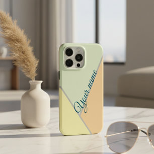 Coque Case-Mate iPhone Nom personnalisé Bloc de couleur géométrique paste