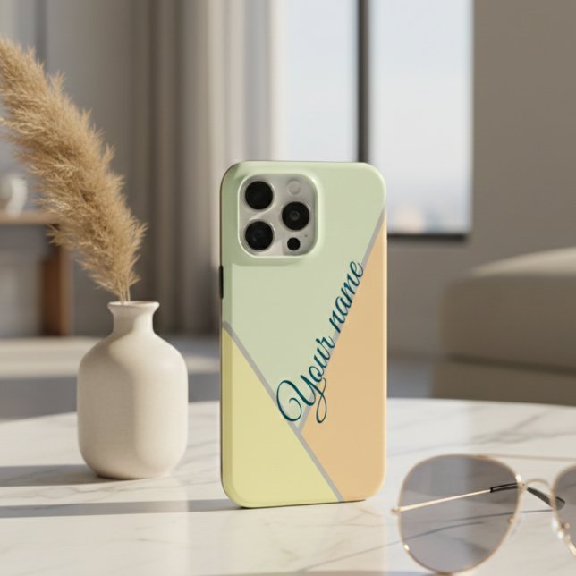 Coques Case-Mate iPhone Nom personnalisé Bloc de couleur géométrique paste (Créateur téléchargé)