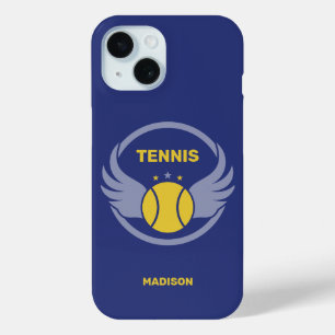 Coque Case-Mate iPhone Nom personnalisé Boule de tennis avec ailes