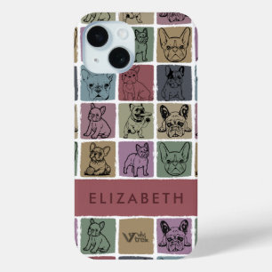 Coque Case-Mate iPhone Nom personnalisé Bouledogue français Floral Rétro
