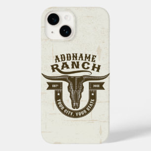 Coque Case-Mate iPhone NOM personnalisé Bull Steer Skull Western Ranch