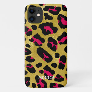 Case-Mate iPhone Case Nom personnalisé Chic Paillettes Or Noir Léopard