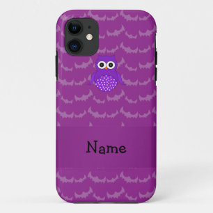 Etui iPhone Case-Mate Nom personnalisé chouette chauve-souris violette