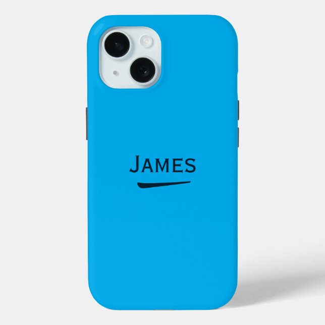 Coques Case-Mate iPhone Nom Personnalisé Ciel bleu moyen (Verso)