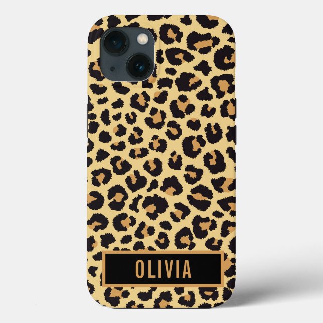 Coques Case-Mate iPhone Nom personnalisé classique Leopard Poster de anima (Verso)
