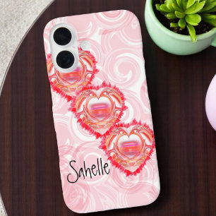 Coques iPhone 16 Nom personnalisé Cœur en lambeaux