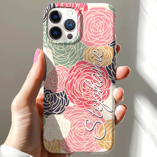 Coque Case-Mate iPhone Nom personnalisé Coloré Floral Bloom