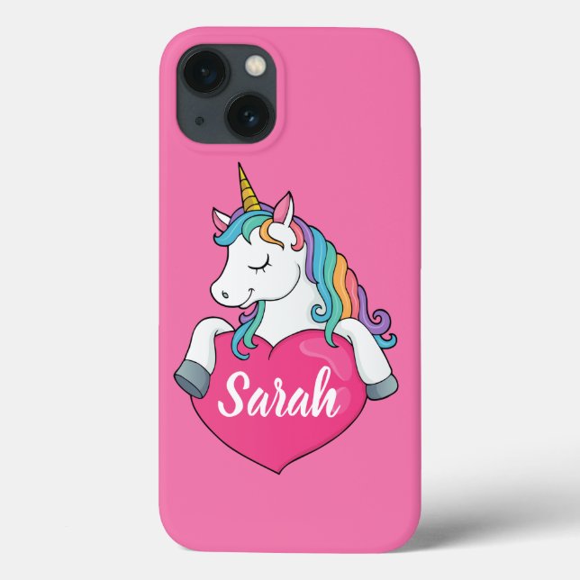 Coques Case-Mate iPhone Nom personnalisé Cute Unicorn (Verso)