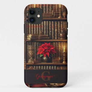 Case-Mate iPhone Case Nom personnalisé Dark Academia Poinsettia Librairi