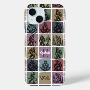 Coque Case-Mate iPhone Nom personnalisé de Bigfoot Art Rétro de la Forêt
