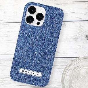 Coque Case-Mate iPhone Nom personnalisé de denim bleu