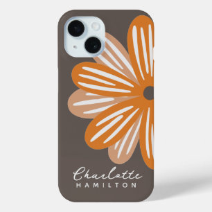 Coque Case-Mate iPhone Nom personnalisé de la fleur orange