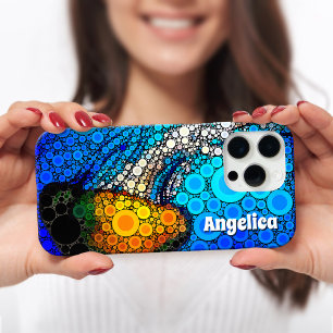 Coque iPhone 16 Pro Max Nom personnalisé de la méduse orange