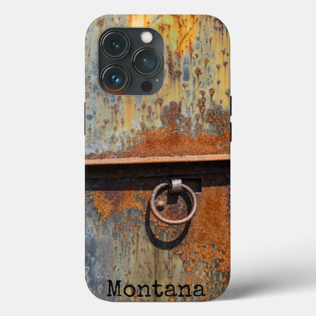 Coques Case-Mate iPhone Nom personnalisé de la porte rouillée (Verso)