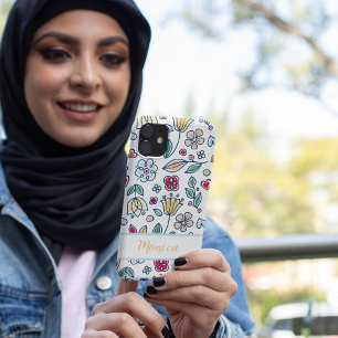Case-Mate iPhone Case Nom personnalisé de style scandinave de fleurs de