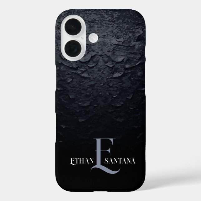 Coques Case-Mate iPhone Nom personnalisé Dégradé noir (Verso)