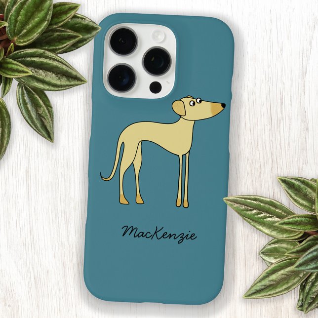Coques Case-Mate iPhone Nom personnalisé du chien Sloughi (Sloughi Greyhound personalized name cell phone case)
