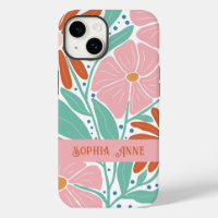 Nom personnalisé du modèle floral rétro