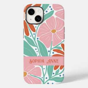 Coque Case-Mate iPhone Nom personnalisé du modèle floral rétro