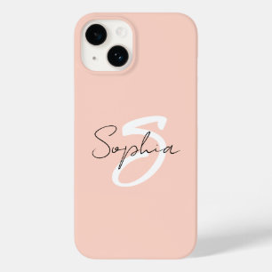 Coque Case-Mate iPhone Nom personnalisé du monogramme rose