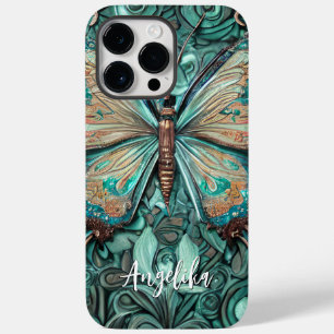 Coque Case-Mate iPhone Nom personnalisé du papillon Turquoise tendance