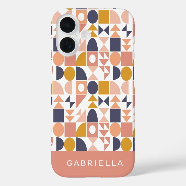 Coques Case-Mate iPhone Nom personnalisé Earthy Geometry Boho Stylish (Verso)
