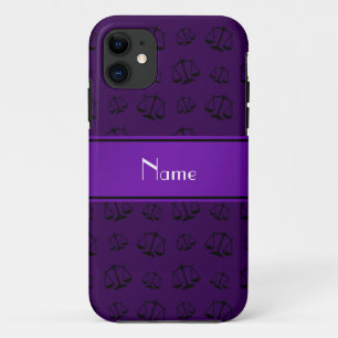 Coque Case-Mate Pour iPhone Nom personnalisé échelle de justice violette