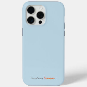 Coque Case-Mate iPhone Nom personnalisé Elégant Coral Bleu Gris Orange