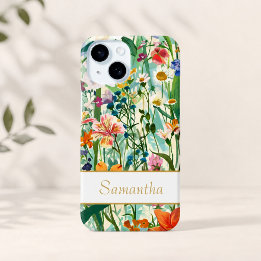 Coque Case-Mate iPhone Nom personnalisé Élégant Jardin Floral