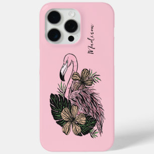 Coque Case-Mate iPhone Nom personnalisé et couleur Flamant rose rose