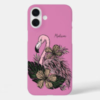 Nom personnalisé et couleur Flamant rose rose