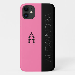 Case-Mate iPhone Case Nom personnalisé et monogramme Chic Police rose no