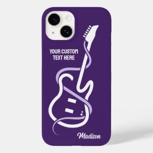 Coque Case-Mate iPhone Nom personnalisé et texte de la guitare stylisée