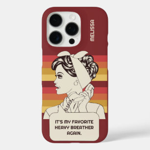 Coque iPhone 16 Pro Nom personnalisé et texte rétro femme