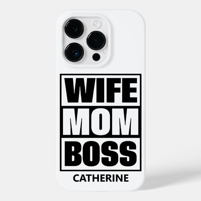 Coques Case-Mate iPhone Nom personnalisé Femme - Maman - Patron (Verso)
