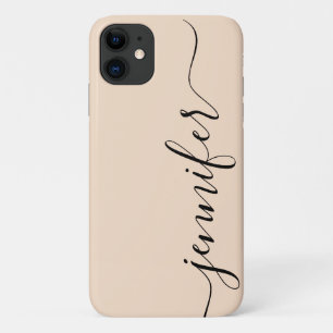 Case-Mate iPhone Case Nom Personnalisé Fille, Script fantaisie, Linge/No
