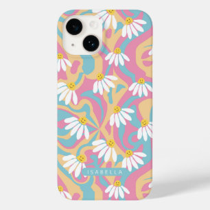 Coque Case-Mate iPhone Nom personnalisé Fleur de Daisy Psychedelique Groo