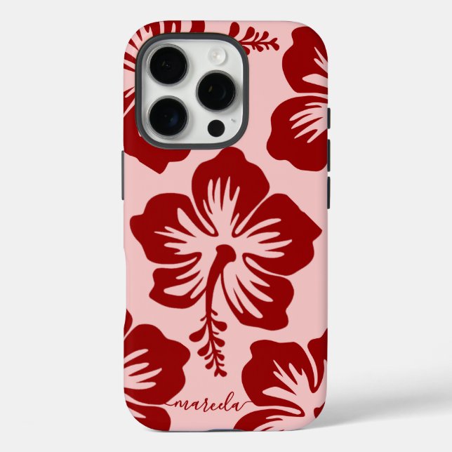 Coques Case-Mate iPhone Nom personnalisé Fleur d'Hibiscus Tropical  (Verso)