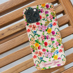 Case-Mate iPhone Case Nom personnalisé Fleur sauvage colorée Feminine Gi