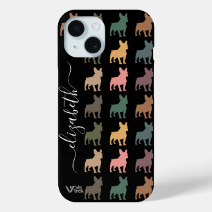 Coque Case-Mate iPhone Nom personnalisé French Bulldog Floral Rétro Vinta