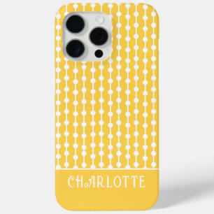 Coque Case-Mate iPhone Nom personnalisé géométrique jaune blanc