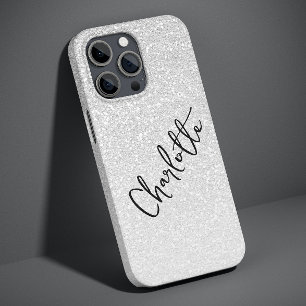 Coque Case-Mate iPhone Nom personnalisé girly chic moderne paillettes arg