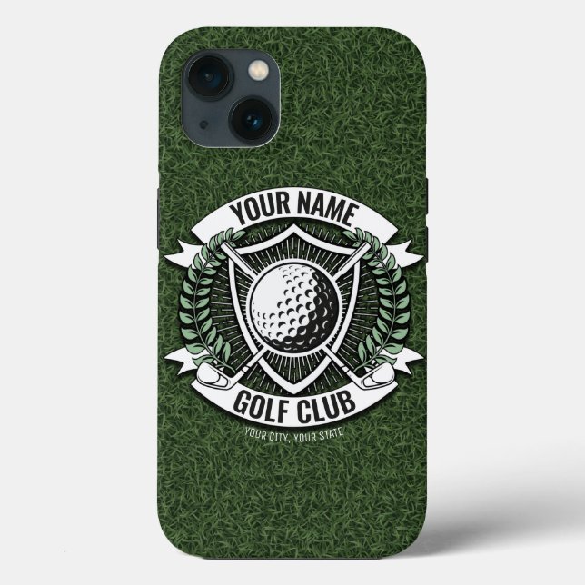 Coques Case-Mate iPhone NOM personnalisé Golfer Golf Club Turf Clubhouse (Verso)