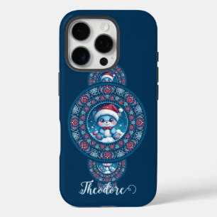 Coque iPhone 16 Pro Nom personnalisé Holiday Kawaii Oear Ornamental Ma