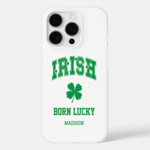 Coque iPhone 16 Pro Nom personnalisé Irish Born Lucky