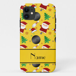 Case-Mate iPhone Case Nom personnalisé jaune bowling motif de noël