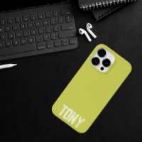 Nom personnalisé jaune uni Monogramme