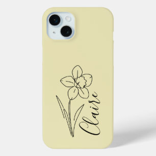 Coque Case-Mate iPhone Nom personnalisé Jonquille de mars Fleur de naissa