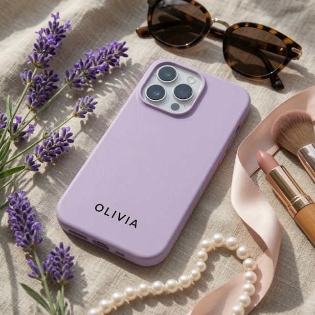 Coques Case-Mate iPhone Nom personnalisé lavande pastel (Créateur téléchargé)